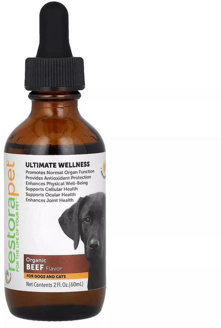 리스토라펫 얼티밋 웰니스 오가닉 비프 RestoraPet Ultimate Wellness For Dogs and Cats Organic Beef 60ml, 면역 지원, 1개 - 쿠팡