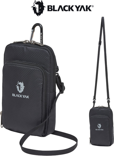 [블랙야크]24년SS 신상품 남여공용 스마트폰 보조 미니가방 등산 파우치 소형백 라이트미니크로스 2BYABX4906, 블랙(BK)