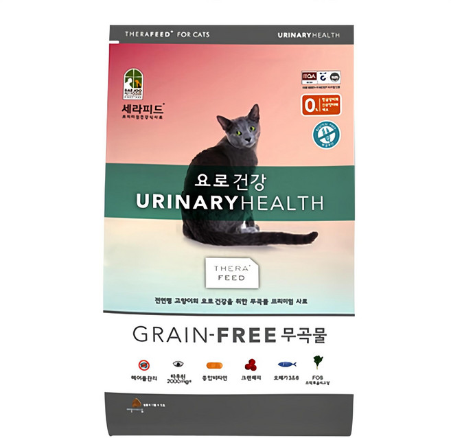 세라피드 고양이 그레인프리 기능성 사료, 유리너리+결석, 2kg, 1개