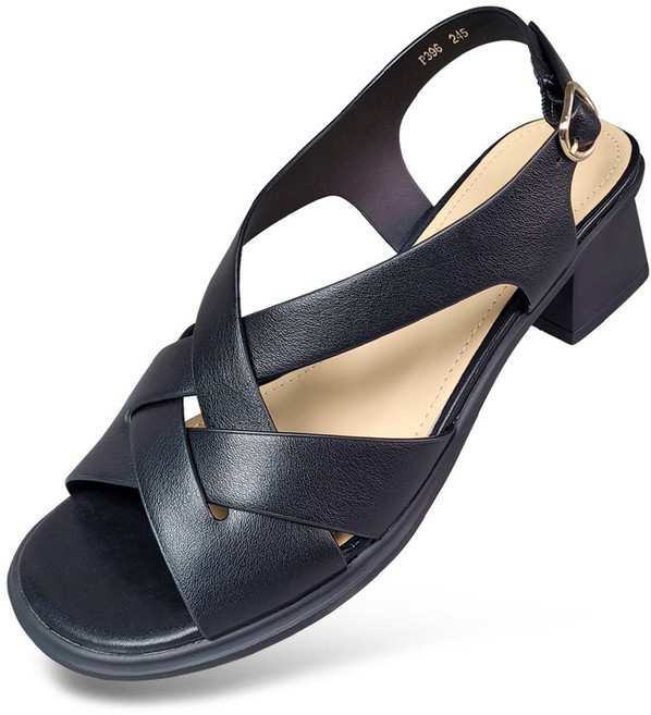 마마슈 여성 소가죽 스트랩 샌들 5cm 통굽 버클 캐주얼 S36SD