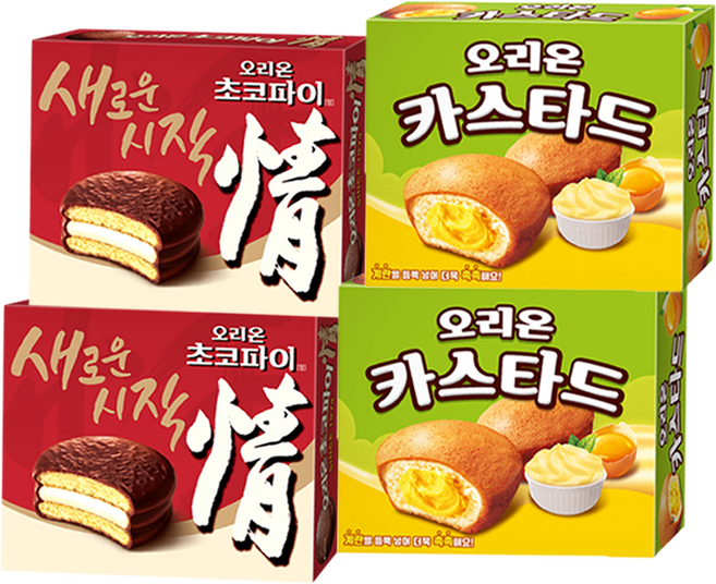 오리온 초코파이468g x 2개 + 카스타드276g x 2개