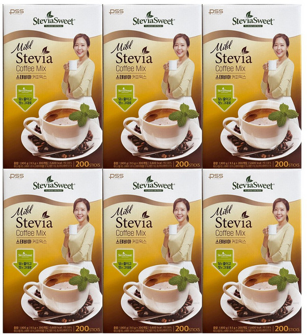 펄세스 마일드 스테비아 커피 믹스 9.5g 200개입 6개