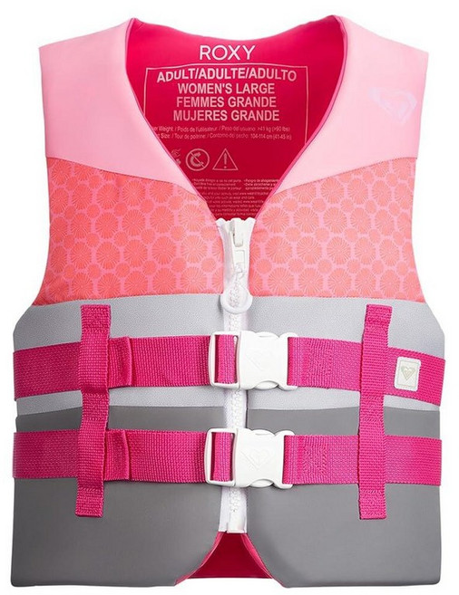 ROXY 여성용 구명조끼 USCG 승인 타입 III PFD 보트 수상 스키 낚시 카약 래프팅 스포츠용 경량 EPE 폼 구명조끼, X-Large, 주황색