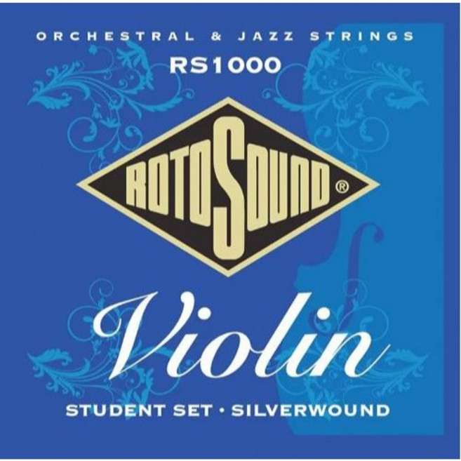 ROTOSOUND 亮鉻平滑纏繞 英國製 小提琴弦, 1個, RS1000小提琴經濟套弦, 如圖, RS1000