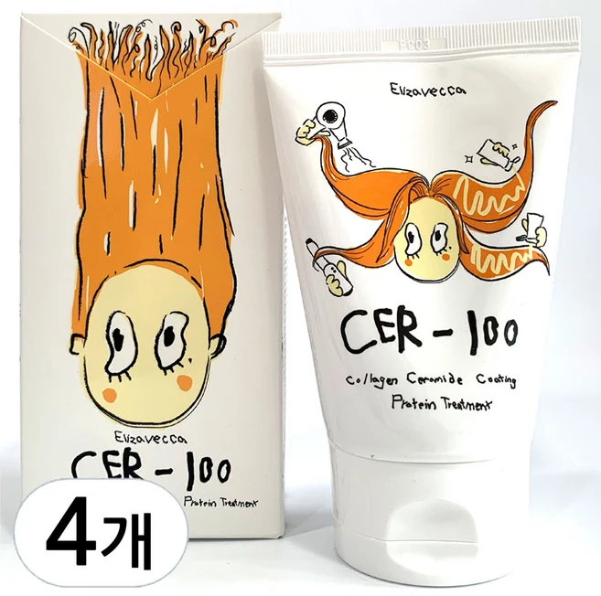 엘리자베카 밀키피기 콜라겐 세라마이드 코팅 프로틴 트리트먼트, 100ml, 4개 - 쿠팡