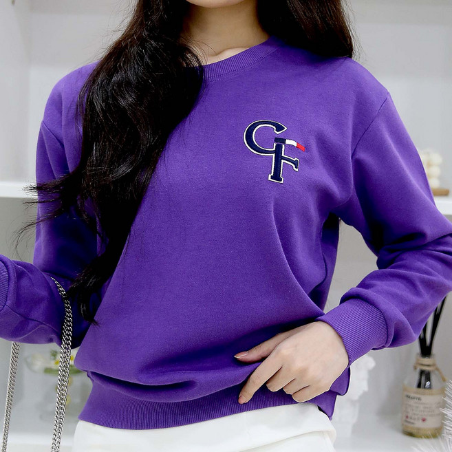 여자친9 래터링 볼륨자수 빅사이즈(S~2XL) 소프트 맨투맨 국내제작-26칼라