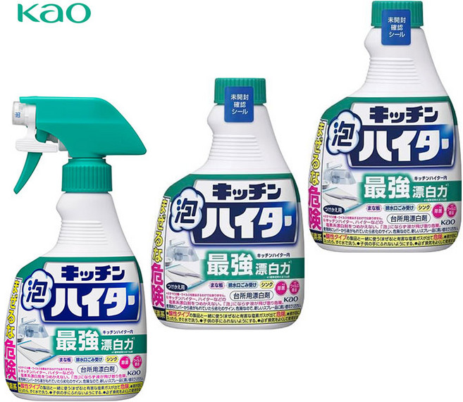 카오 하이타 주방용 표백제 스프레이 / 본품1개 + 리필2개 세트, 1개