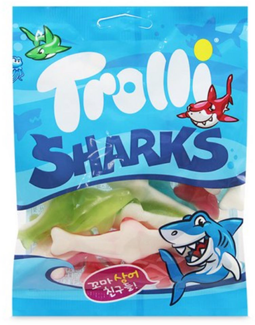 트롤리 상어모양 젤리, 100g, 6개