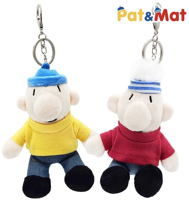 [ 패트와매트 가방고리 2종세트 ] 사고뭉치 만화캐릭터 인형 키홀더 선물, 매트(레드) 미니키링, 1개, 10cm - 쿠팡