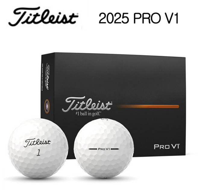 타이틀리스트 2025 프로 V1 더즌 골프공 3피스, 화이트, 12개입, 1개