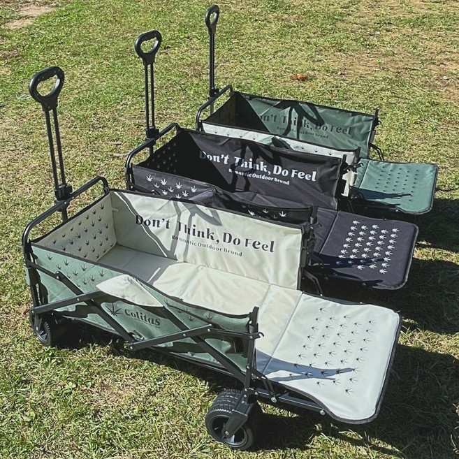 콜리타스 캠핑 웨건 카트 수레 접이식 뒷문개방 광폭타이어 대형 왜건 전용 롤테이블 상판 포함, 1개, 블랙