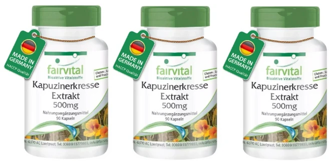 페어바이탈 Kapuzinerkresse 한련 90캡슐 x3, 90정 - 쿠팡