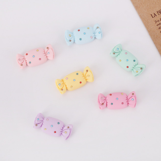 짱패브릭 파츠)도트사탕 장식 /헤어핀 데코덴 슬라임DIY, 핑크, 1개