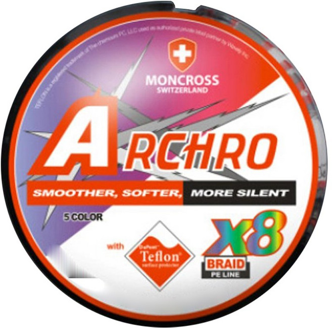 몽크로스 아크로 5색멀티 8합사 200m 바다 민물 낚시 줄, 1개