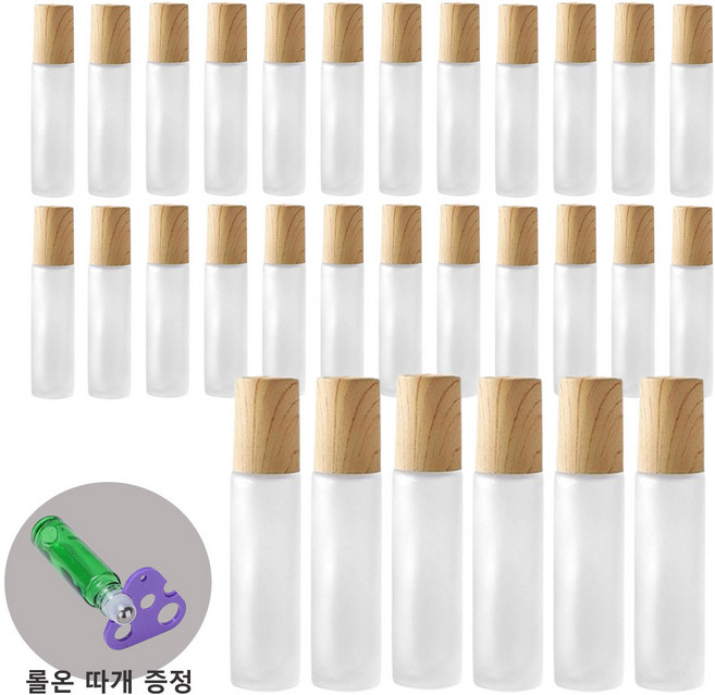 리플랜샵 우드캡 반투명 롤온 향수 오일 에센스 공병세트 + 롤온따개 포함, 30개, 우드캡반투명