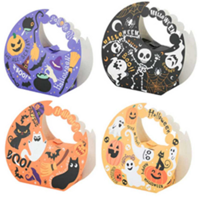 파티굿즈 할로윈 소품 장식 조명 데코 포토존 캠핑 카페 홈파티, 1개, 반원할로윈박스(오렌지)