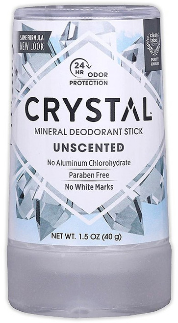 美國CRYSTAL 長效淨味礦物鹽除臭棒40g 無香款 晶燦綺肌體香石 運動消臭石, 1個, 40g