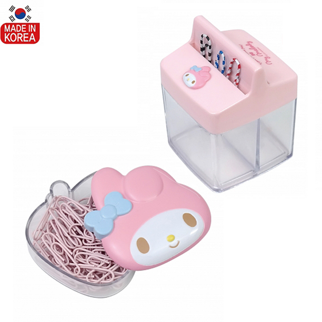 타겟오 산리오 마이멜로디 자석클립통 + 컬러클립 세트 페이퍼클립 서류클립 자석 크립통 세트