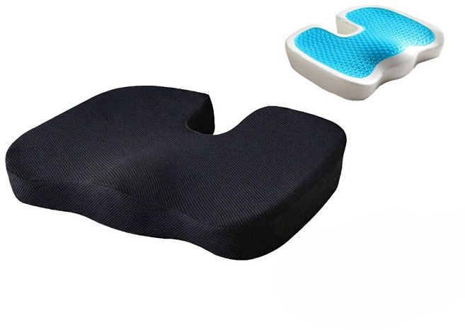 메쉬 메모리폼 방석 사각 기능성 꼬리뼈 자세교정 3D 방석, 블랙, 1개