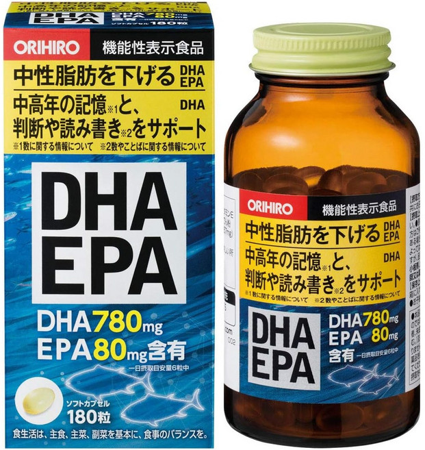 오리히로 DHA EPA 180정 [기능성 표시 식품] DHA EPA DPA, 1개