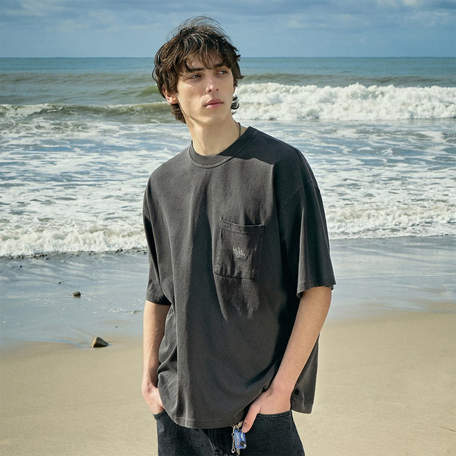 플루크 헤비 피그먼트 포켓 반팔 티셔츠 FST401 7color