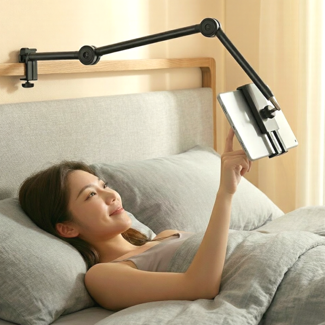 지니바잉 흔들림 제로 360도 회전 태블릿 거치대, 1개, 블랙