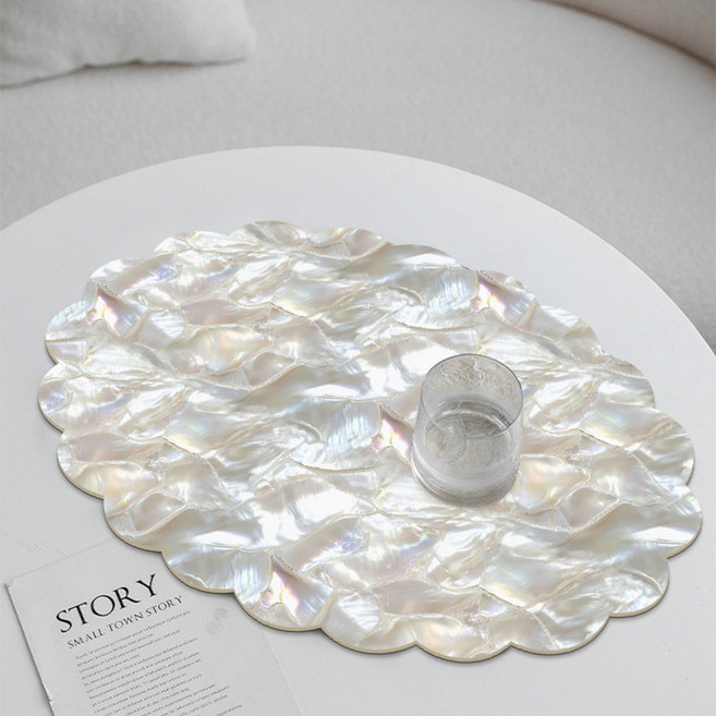 식탁매트 자개 호텔식 트레이 플레이팅 테이블깔개 30x45 팬텀컬러, 1개, 30x45CM, JS 진주 베이