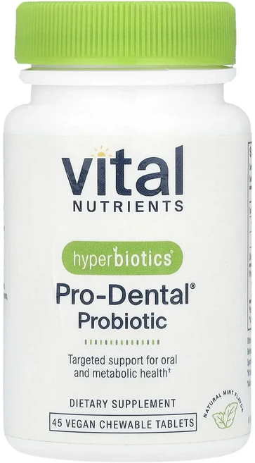 몸관리하세요 겨울입니다 Vital Nutrients Hyperbiotics® Pro-Dental® 프로바이오틱 내추럴 민트 맛 비건 츄어블 45정 특별관리진행, Vital Nutrients Pro-Dental®..., 1개 - 쿠팡