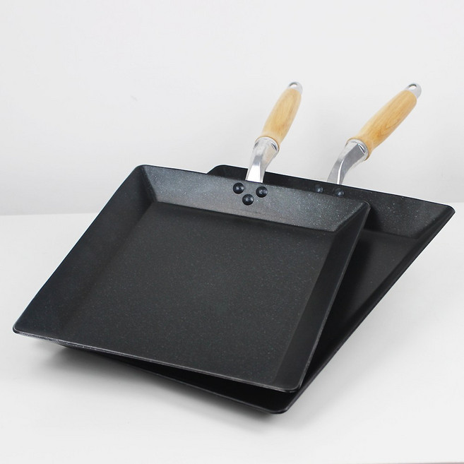 허니잼 국산 주방 대형 사각 후라이팬 업소용 계란말이팬 볶음 프라이팬, 1개, 36cm