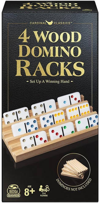 보관용 통에 든 더블 나인 도미노 세트 가족 및 만 8세 이상 아동용, 4 Wood Domino Organizers, 1개