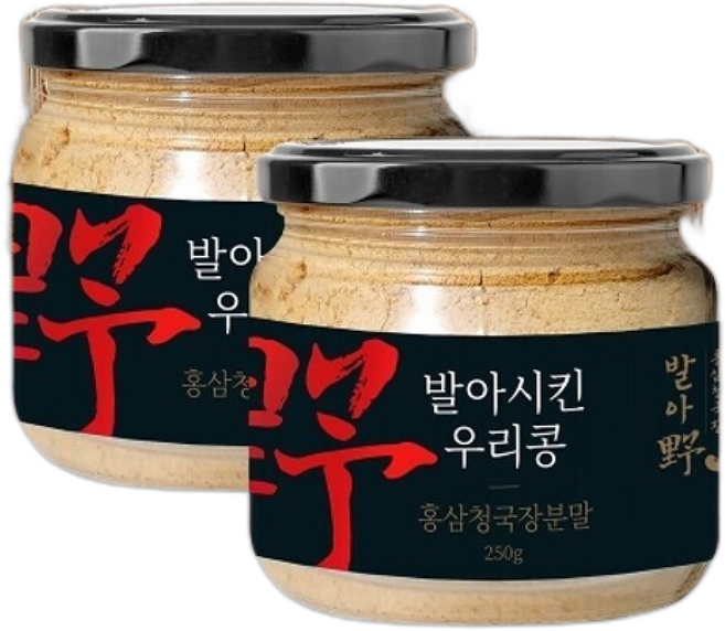 냄새적은 발효식품 국내산 파주 장단콩 홍삼 청국장 분말 가루 무염 무색소 무방부제, 2개, 250g