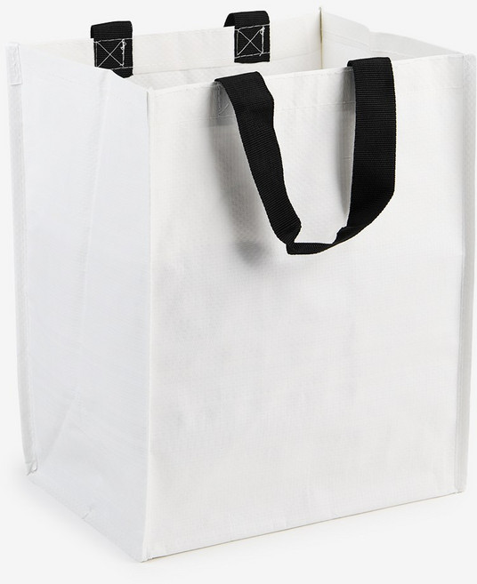 무지 타포린백 소형 장바구니 쇼핑백, 화이트, 1개