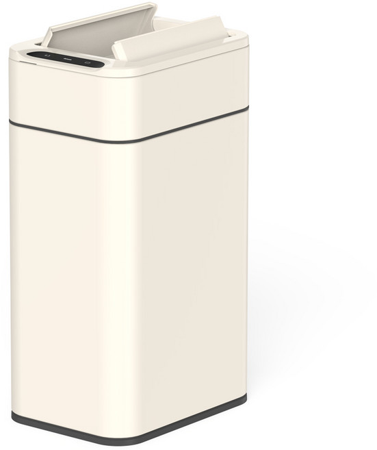 다룸 자동 센서 쓰레기통 냄새 차단 20L 양문형 + 봉투 15매, 아이보리, 1개