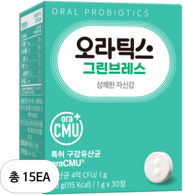 오라틱스 그린브레스 유산균, 30정, 15개