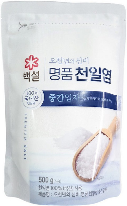 백설 오천년의신비 천일염 중간입자 500g, 1개