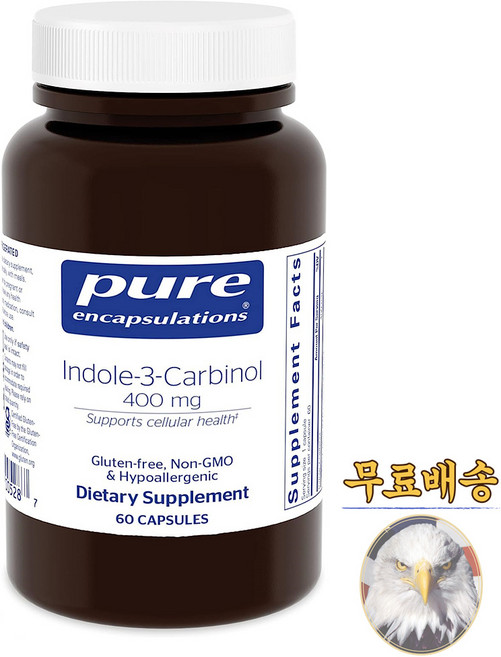 미국산 퓨어인캡슐레이션 인돌 3 카비놀 400mg 60베지캡슐 Pure Encapsulation Indole Carbinol 선물증정, 1개, 60정