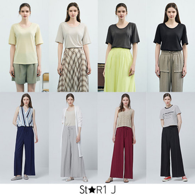 스타일제이 프렌치 린넨 티블라우스 4종+플리츠 팬츠 4종 총 8종