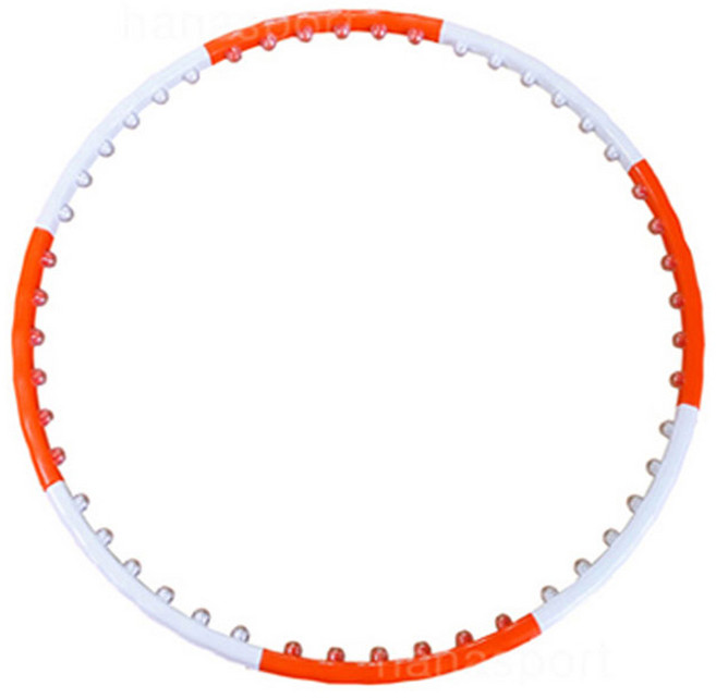 웨이스트 뷰티라인 에어지압볼 국내생산 지압 훌라후프 고중량 다이어트 유산소 뱃살, 1.2kg, 오렌지+화이트