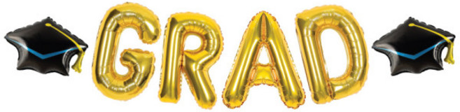 하하홈파티 학사모 졸업 GRAD 풍선 가랜드 (손펌프포함), 1개
