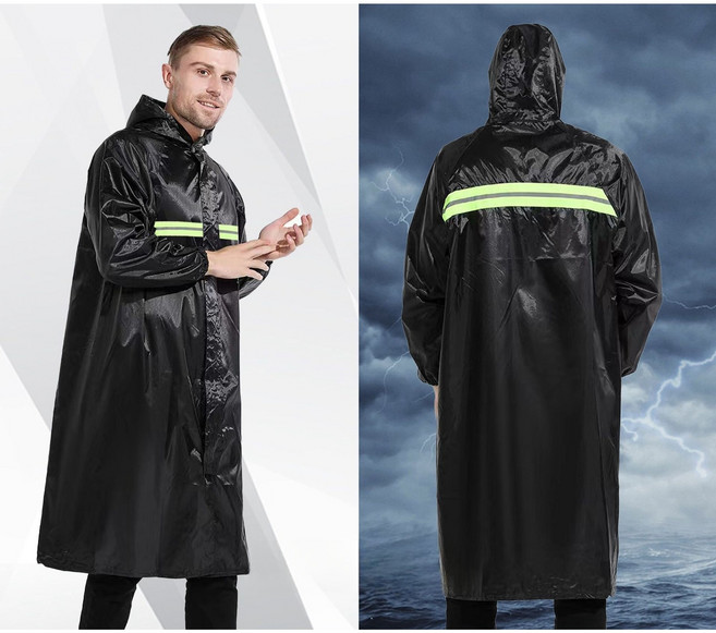 옥스포드 소재 롱 레인코트 두꺼운 일체형 성인용 전신 반비 레인코트