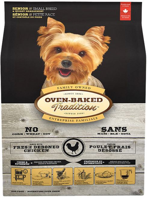 OVEN-BAKED TRADITION 烘焙客 高齡/減重犬 乾糧 小顆粒, 1袋, 5lb, 鮮去骨雞肉