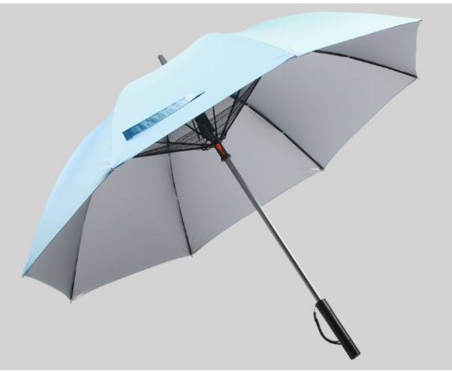 포턴 자외선 차단 선풍기 우산 양산 골프용 팬브렐라, 베이지블랙