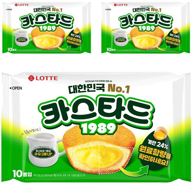 롯데카스타드 오리지널, 230g, 3개