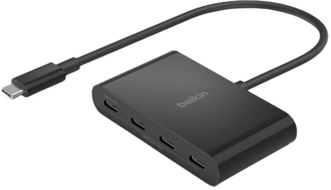 USB C 4포트 Gen2 포트 허브 100W PD 최대 10Gbps 고속 데이터 전송을 지원하는 멀티포트 어댑터 동글에 연결 크롬북 PC Black