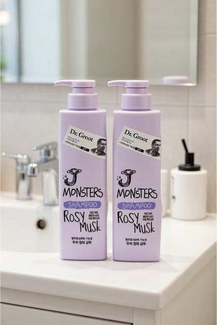 닥터그루트 제이 몬스터즈 두피 정화 기능성샴푸 로지 머스크향, 385ml, 2개