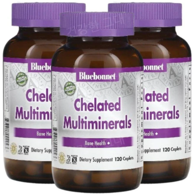 블루보넷 뉴트리션 킬레이트 복합미네랄 고효능 120정, 3개 - 쿠팡