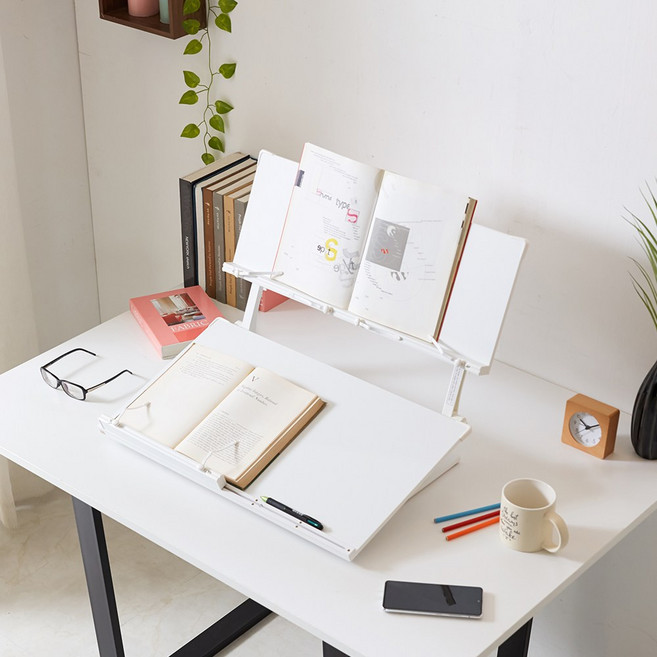 위너 눈높이 화이트 슬라이드 2단 독서대