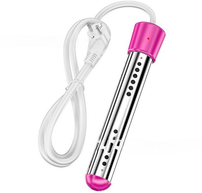 智能定時大功率浴缸加熱棒，熱得快動斷電, 粉色 不自動斷電,歐規 1500W, 1個