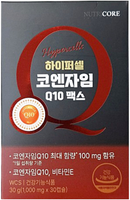 뉴트리코어 코엔자임 Q10 맥스 1000mg 1개, 30정