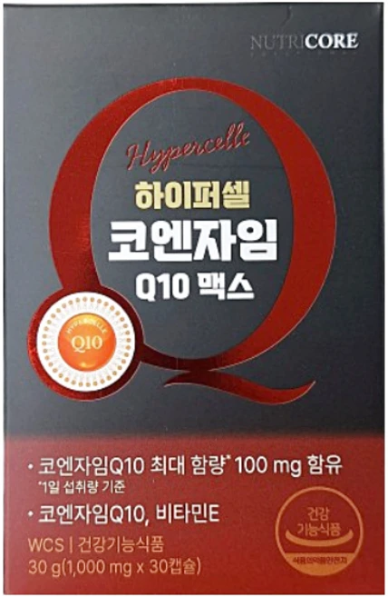 뉴트리코어 코엔자임 Q10 맥스 1000mg 1개, 30정, 30g - 쿠팡